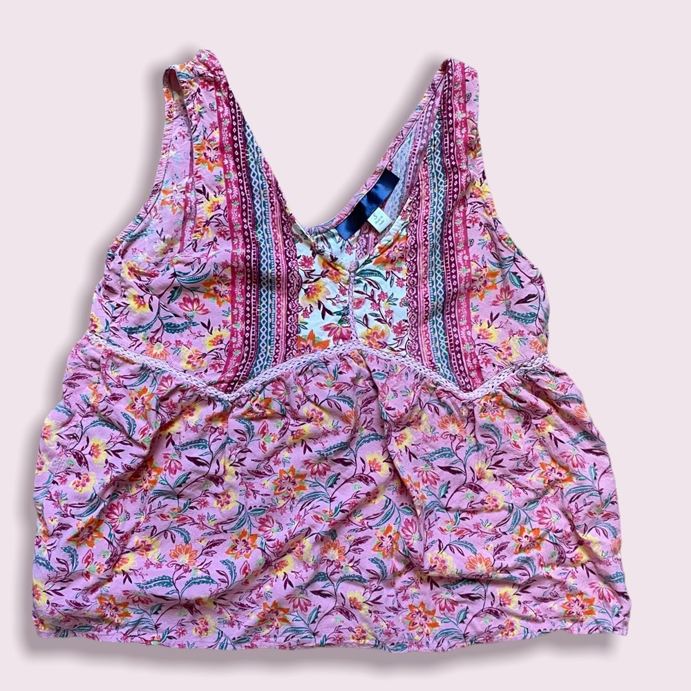 Sleeveless Floral Blouse